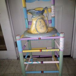 Hand Painted Wash Stand Pitcher And Bowl