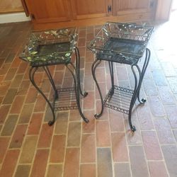 Pair Of Metal Decorative Plant Stands