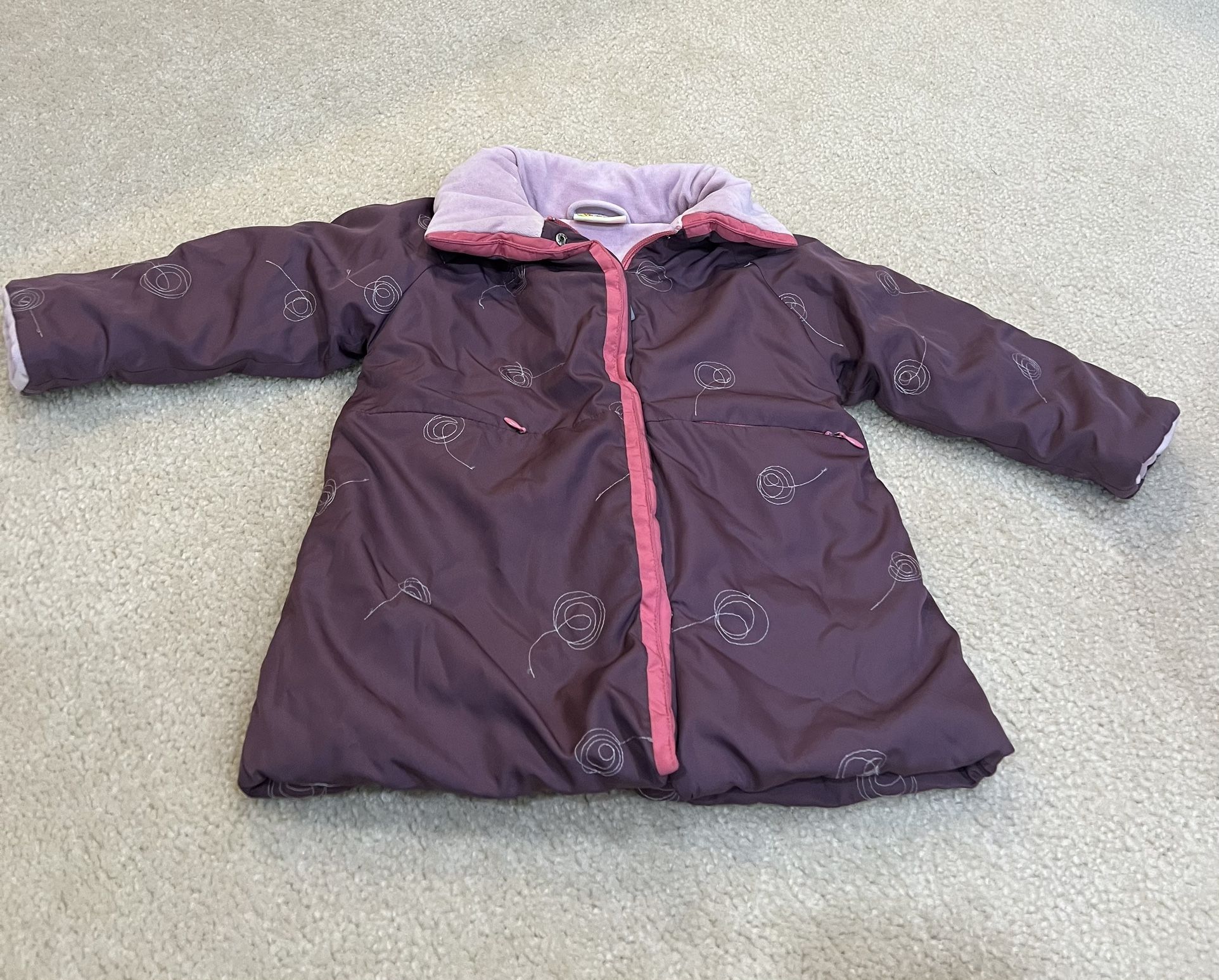 Toddler girl plum winter jacket- size 12 months