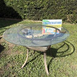 Glass garden table