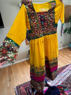 Yellow Afghan Dress M $150