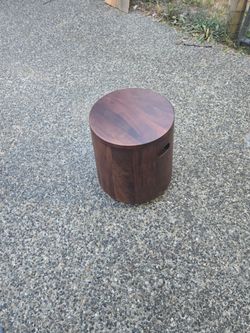 Dark walnut ottoman