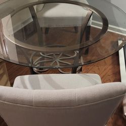 Glass Table And 2 Chairs 