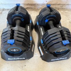 NordicTrack Select-A-Weight 55Lbs Adjustable Dumbbells With Fitted Storage Tray
