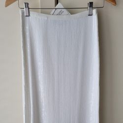 Zara Limited Edition Sequin Midi Skirt S White Christmas 
