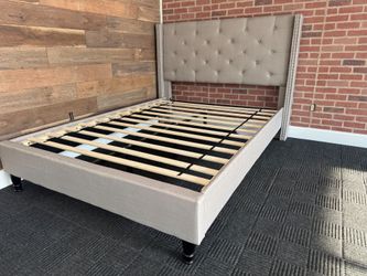🌟Free delivery! Queen size Light Gray Bedframe Only