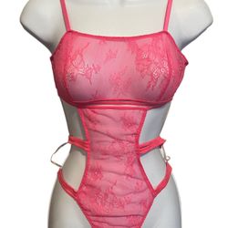 Victoria Secret Hot Pink Sexy Lace Lingerie Size Small