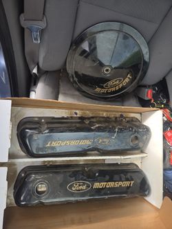 Black ford motorsport valve covers air cleaner 302 351w