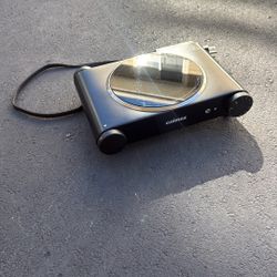 Cusimax Black Electric Hob Single Hot Plate Burner 