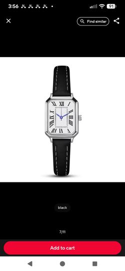 Woman's Rectangular Small Quartz Wristwatch Roman Numerals Blue Hands White Dial Second Hand!!!!!!!!!!!!!!!!!!!!!!!!!!!!!!!!!!!!!!!!!!!!!!!!!!!!!!!!!!