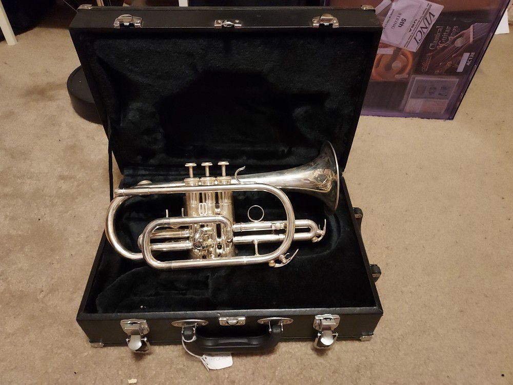 Silver Cornet With Case And MouthPiece New
