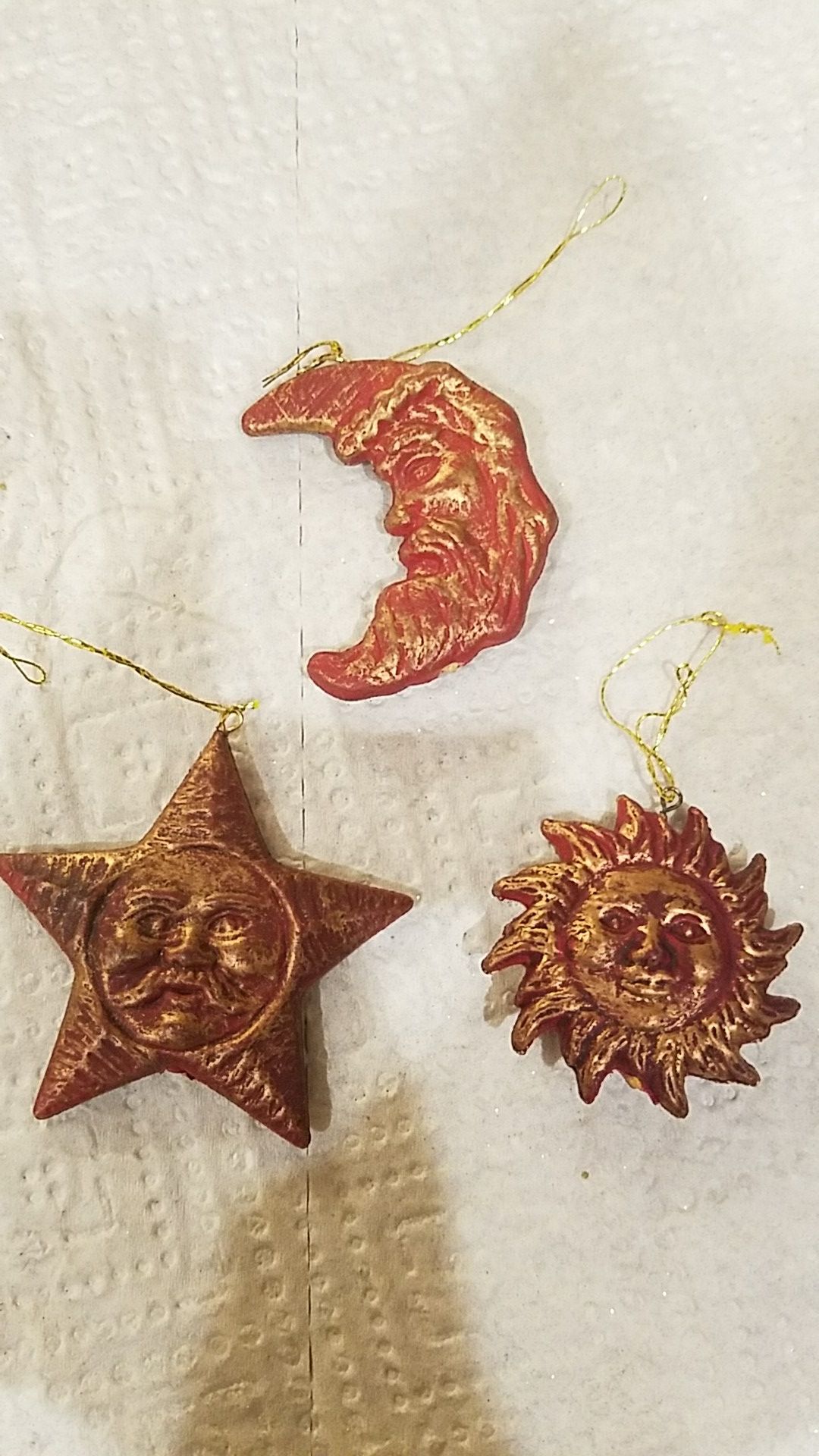 star, moon n sun ornament set