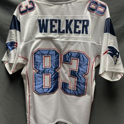 Reebok New England Patriots #83 Wes Welker Sewn White Jersey - Size 50