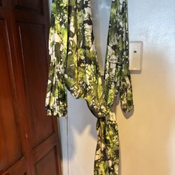Carolina estefan dress suit blouse wrap shirt floral top wrap shawl long sleeve