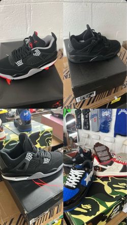 Jordan 4’s all men sizes and bape sta Air Force’s all sizes