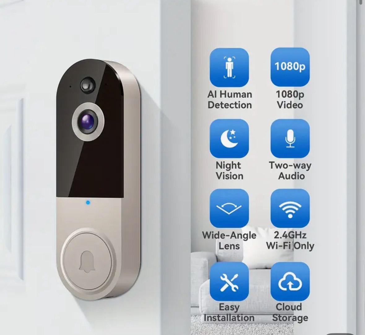 Security Camera Wireless Outdoor System, 1080P/5MP Battery Powered WiFi Camera