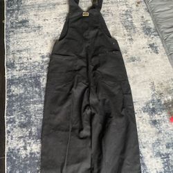 Ben Davis Black Baggy Heavyweight Cotton Overalls With A Wide Leg Opening 