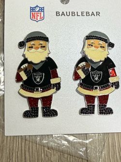 New Las Vegas Raiders BaubleBar Women's Santa Claus Earrings