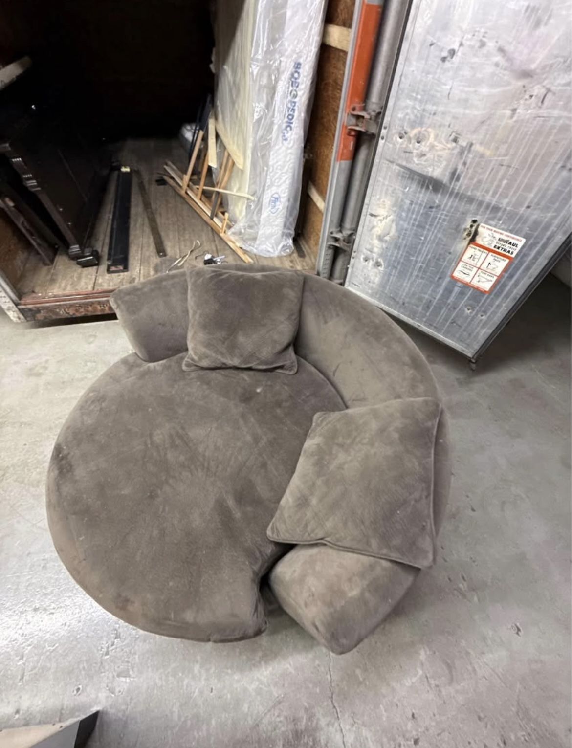Rotating Suede Couch