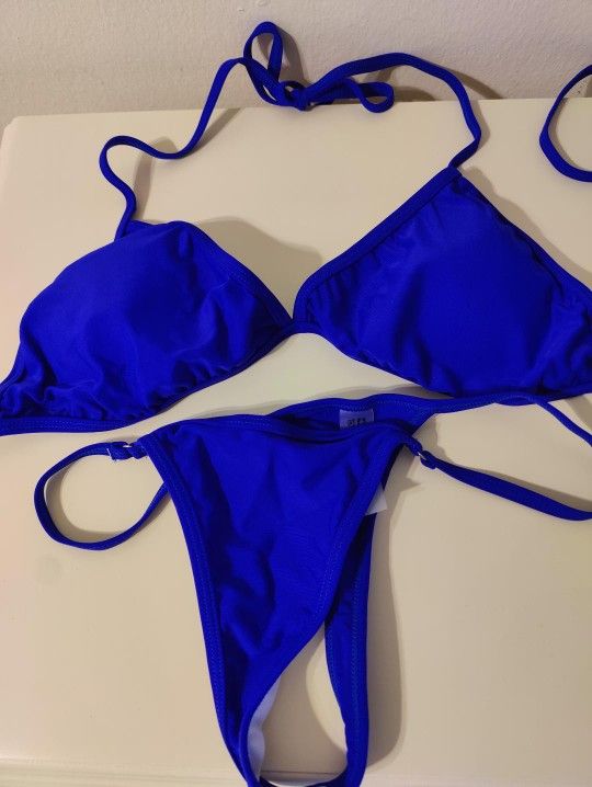 Royal Blue Thong Bikini