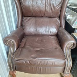 Leather Wing Back Chair
