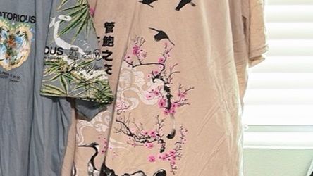 5xl Beige Japanese Style Graphic Tee