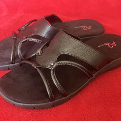 A2 by Aerosoles BLACK FAUX LEATHER SANDALS WOMENs Size 11 ‼️ NEW ‼️