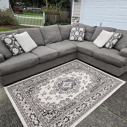 Large Grey Sectional Sofa Delivery Available 🚚