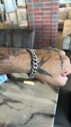 925 Silver Bracelet CZ Diamonds Size 8