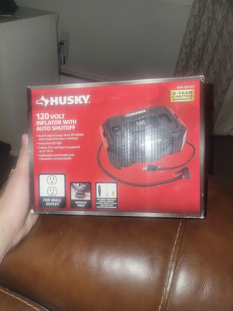 Husky 120 Volt Inflator With Auto Shutoff Brand New Never Used