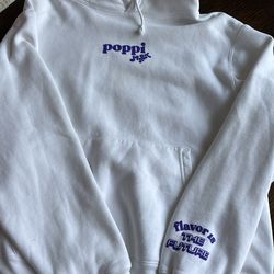 “Poppi mart” white hoodie