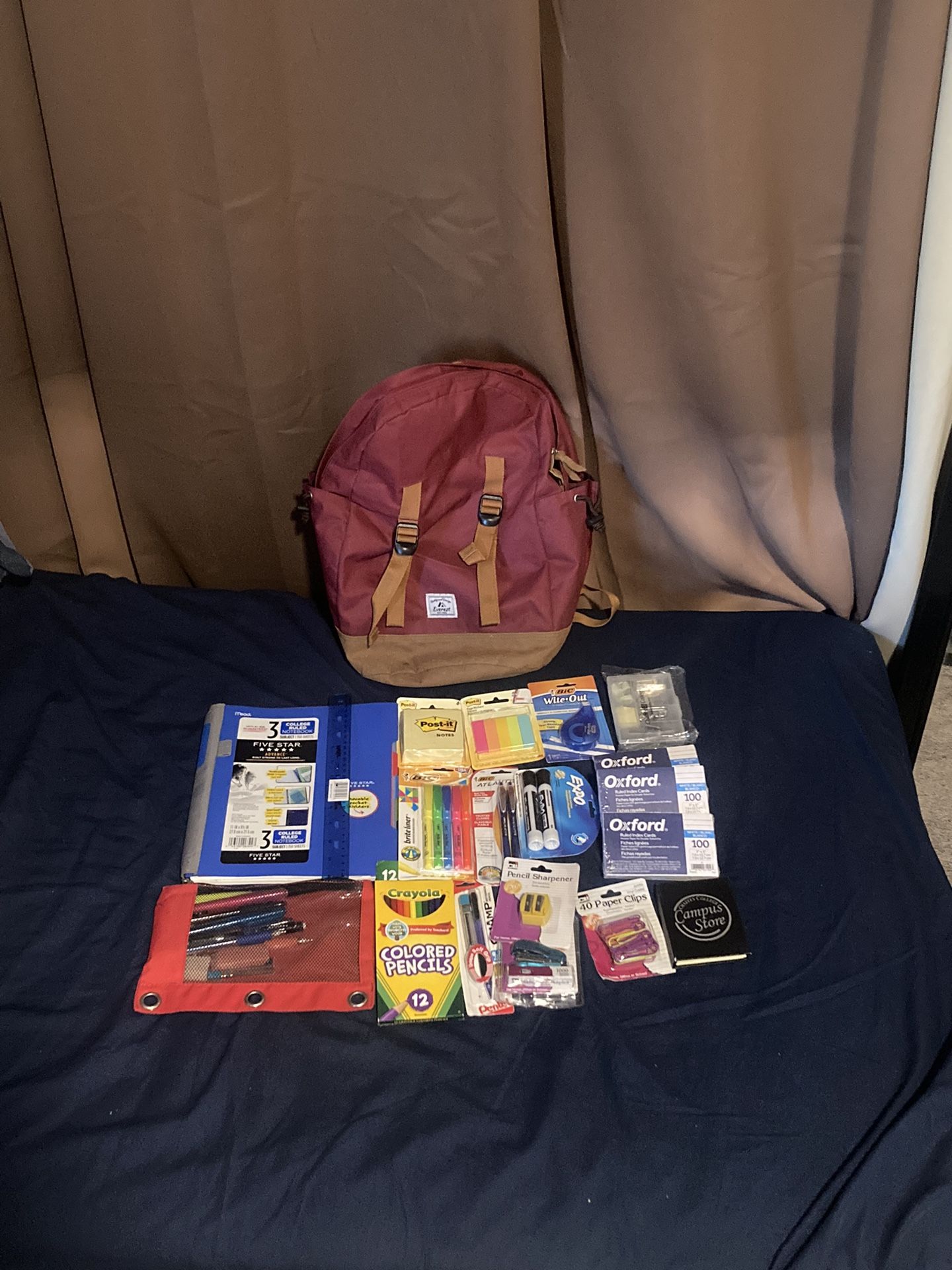 Back-to-School Backpack Set – Lightly Used Red Everest Backpack + NEW Supplies!