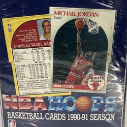 NBA Hoops 1990-91 Basketball Cards Sealed Box 540 Cards Jordan Bird Barkley
