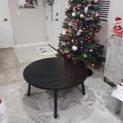 Coffee Table Round Black Oak 36" X. 18" Hi