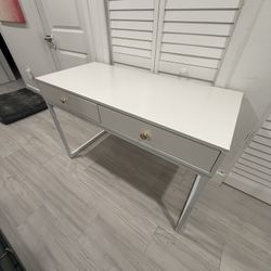 Desk & Leather Office Chair 