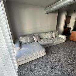MODULAR SECTIONAL WITH CHAISE CLOUD COUCH WEST ELM DUPE