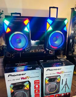 Pioneer Ultimate Party Speaker - 700 Watt of Powerful High Quality Audio, LED Lights, Microphone, Stand, FM, Bluetooth