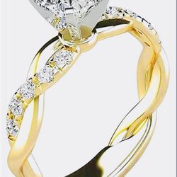Engagement Silver/gold Plated Ring