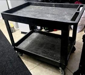 Heavy Duty Utility Cart - Large 2-Shelf Rolling Organizer  36" x 24" x 33"