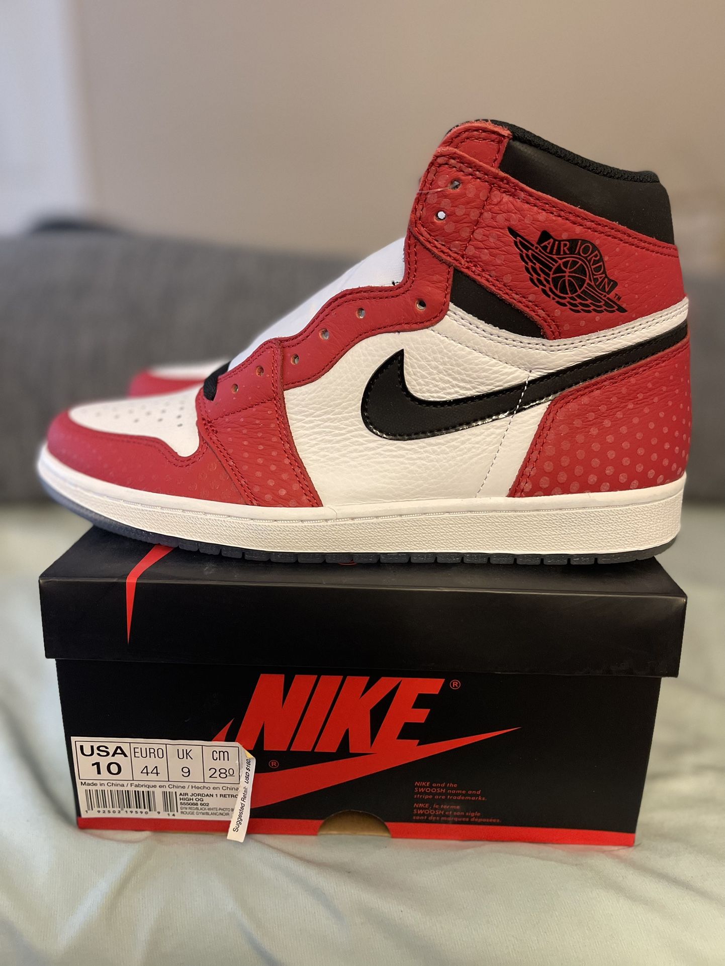 Jordan 1 Size 10 Spiderman Origin Story