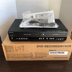 Magnavox ZV427MG9A DVD Recorder/VCR Combo in black.