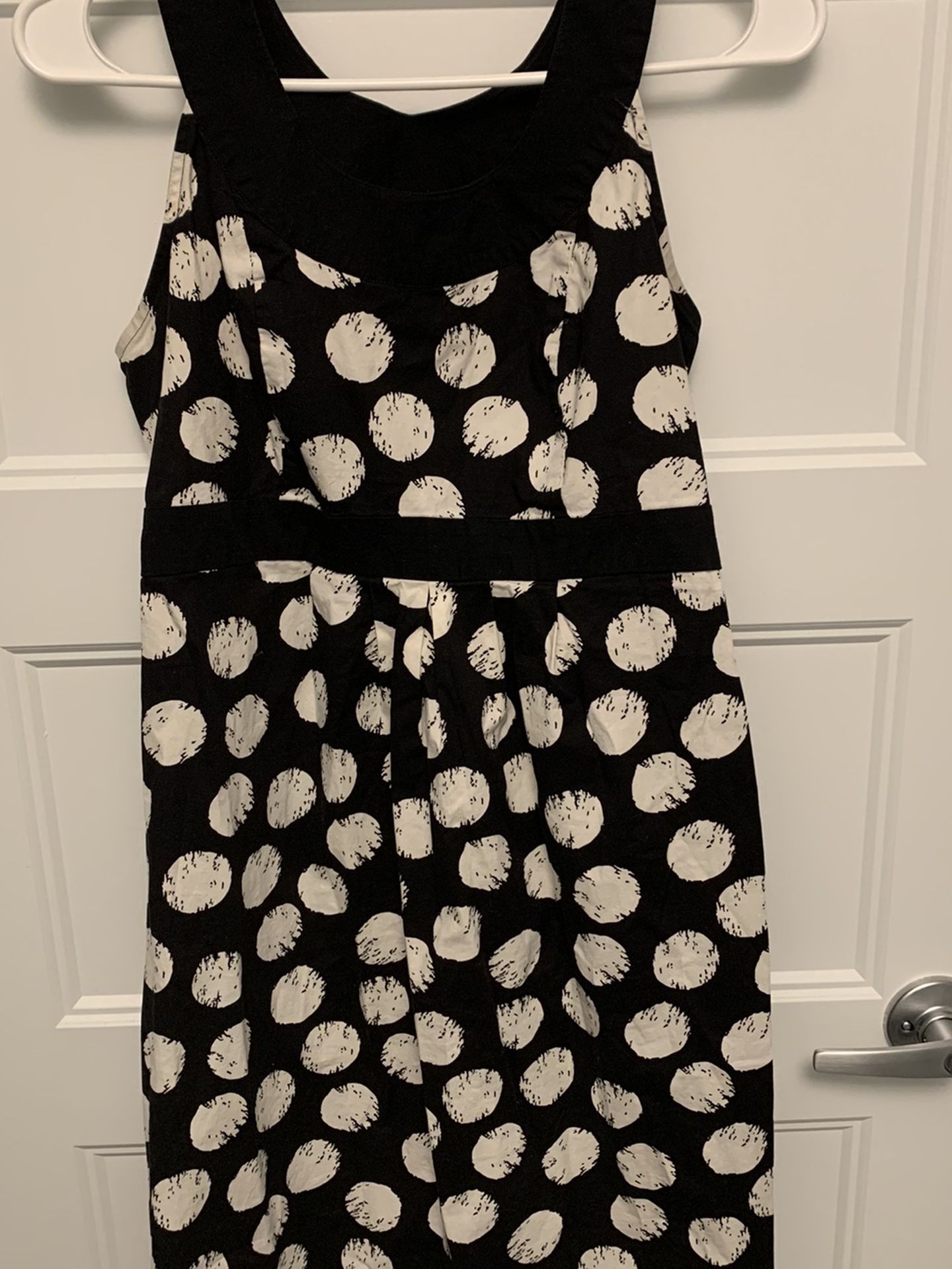 Black and White Polkadot Maternity Dress (small)