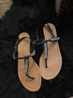 Size 6/6.5 sandal black rhinestone