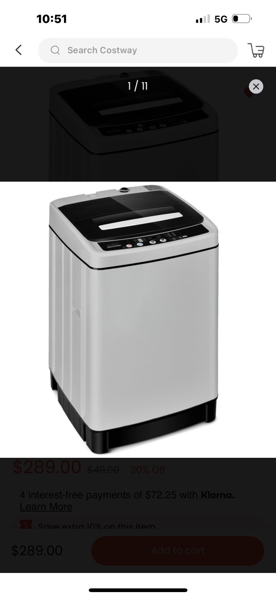 Costway Portable Washing Machine Large Capacity