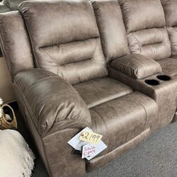 Ravenel Fossil Power Reclining Sectional Sofa Couch