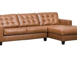 Leather Brown Couch 