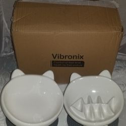 Vibronix Cat Food Bowl Set .. NEW