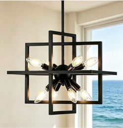 🚨 MODERN 8-Light Black Chandelier – Save $10! Only $59.99! 🔥