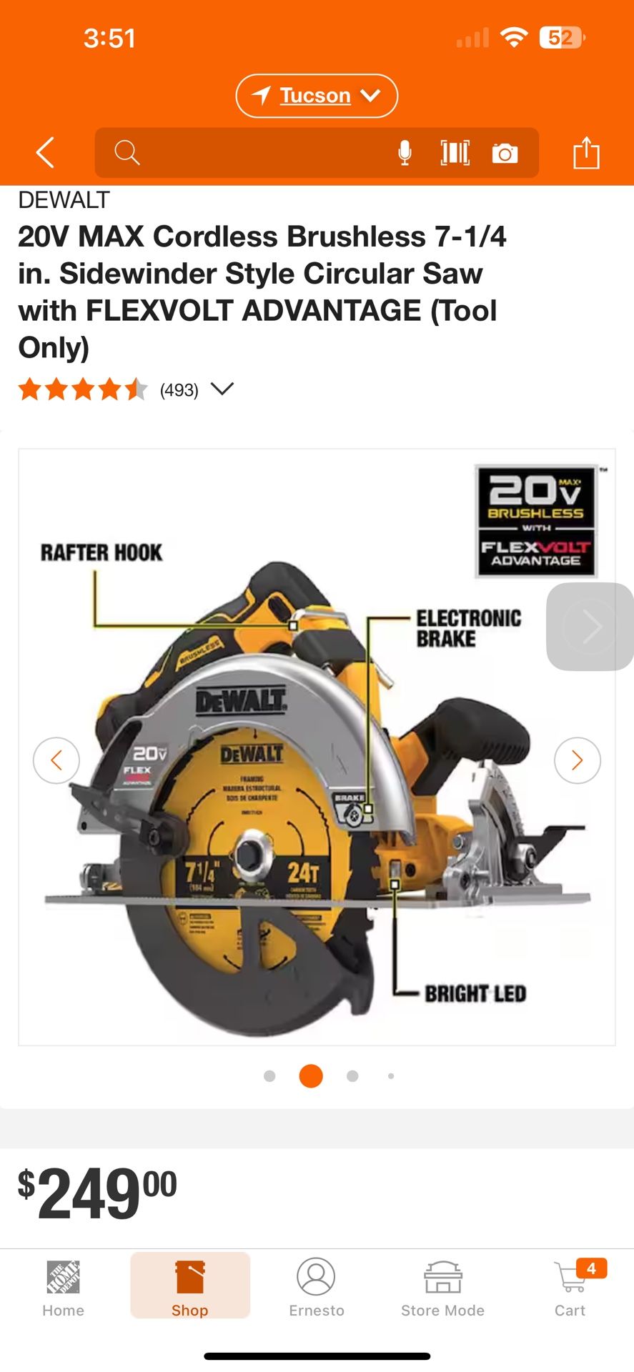 DEWALT 20V MAX Cordless Brushless 7-1/4 in. Sidewinder Style Circular Saw with FLEXVOLT ADVANTAGE (Tool Only) 17