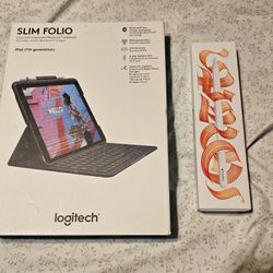 Logitech iPad (7th, 8th and 9th generation) Keyboard Case And Apple Pencil 